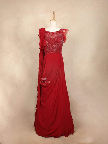 Gaun dress red colour best sale