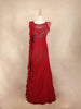 Red Gown with Sequins, Beads, Stripes and Ruffles