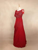 Red Gown with Sequins, Beads, Stripes and Ruffles