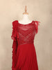 Red Gown with Sequins, Beads, Stripes and Ruffles