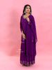 Purple Georgette Sharara Suit with Sequins Embellished Top along with Dupatta - Diadem