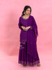 Purple Georgette Sharara Suit with Sequins Embellished Top along with Dupatta - Diadem