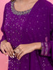 Purple Georgette Sharara Suit with Sequins Embellished Top along with Dupatta - Diadem
