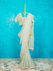 Mint Organza Saree Embellished with Sequins Border along with Designer Blouse