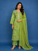 Green Floral Designed Cotton Salwar Suit