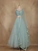 Pale Blue Floral Sequins Embroidered Net Lehenga Set