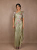 Pale Green Floral Woven Tissue Banarasi Saree