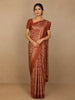 Pale Orange Abstract Designed Crepe Silk Saree