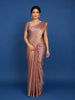 Pale Peach Floral Designed Semi Tissue Saree