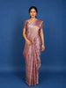Pale Pink Floral Designed Semi Tissue Saree