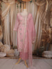 Pale Pink Floral Thread Embroidered Design Net Salwar Suit