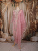 Pale Pink Floral Thread Embroidered Design Net Salwar Suit