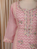 Pale Pink Floral Thread Embroidered Design Net Salwar Suit