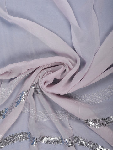Pale Pink Sequins Embroidered Georgette Saree - Diadem