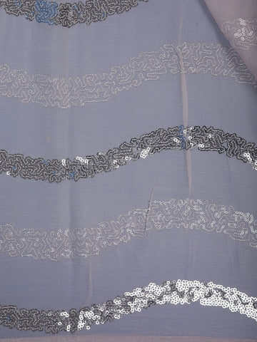Pale Pink Sequins Embroidered Georgette Saree - Diadem