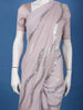 Pale Pink Sequins Embroidered Georgette Saree - Diadem