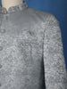 Pale Blue Floral Designed Jodhpuri Men's Suit - Diadem