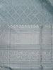 Pale Blue Floral Woven Pure Kanchipuram Silk Saree - Diadem