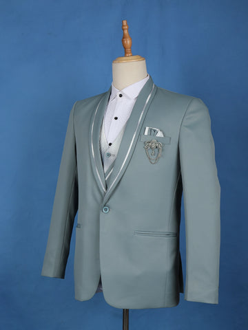 Pale Blue Plain Men's Suit - Diadem