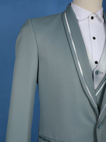 Pale Blue Plain Men's Suit - Diadem
