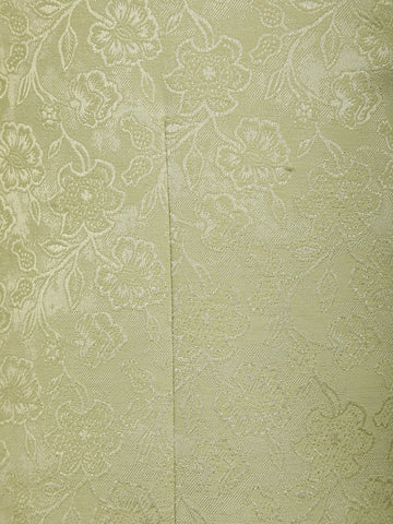 Pale Green Floral Designed Jodhpuri Men's Suit - Diadem