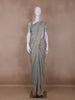 Pale Green Floral Designed Tissue Organza Saree - Diadem