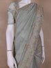 Pale Green Floral Designed Tissue Organza Saree - Diadem