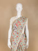 Pale Green Floral Designed Tissue Silk Fancy Saree