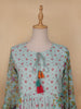Pale Green Floral Printed Cotton Kurti Top - Diadem