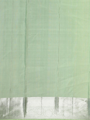 Pale Green Floral Woven Pure Kanchipuram Silk Saree - Diadem