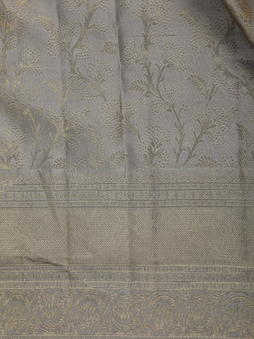 Pale Green Floral Woven Pure Kanchipuram Silk Saree - Diadem