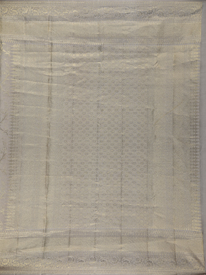 Pale Green Floral Woven Pure Kanchipuram Silk Saree - Diadem