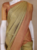 Pale Green Floral Woven Pure Kanchipuram Silk Saree - Diadem