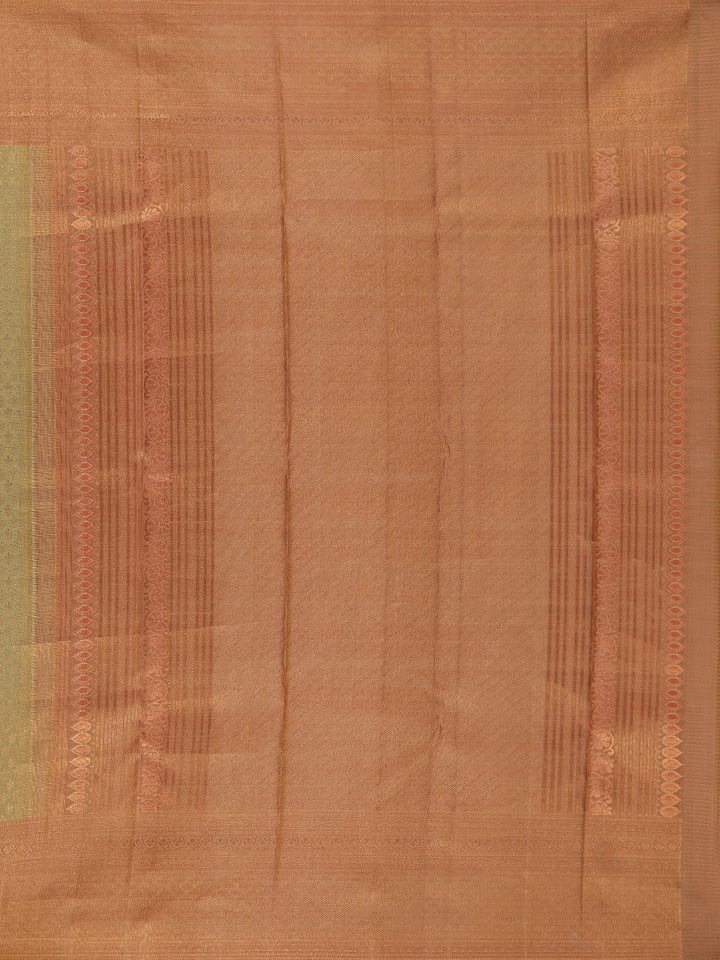 Pale Green Floral Woven Pure Kanchipuram Silk Saree - Diadem