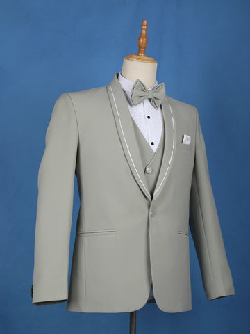 Pale Green Plain Men's Suit - Diadem