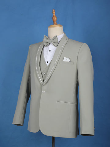 Pale Green Plain Men's Suit - Diadem