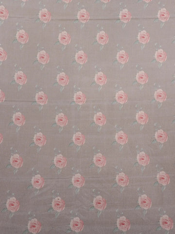 Pale Grey Floral Designed Cotton Saree - Diadem