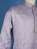 Pale Lavender Floral Designed Cotton Kurta Set, With Pant
