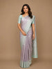 Pale Lavender Floral Woven Pure Kanchipuram Silk Saree
