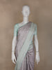 Pale Lavender Floral Woven Pure Kanchipuram Silk Saree - Diadem