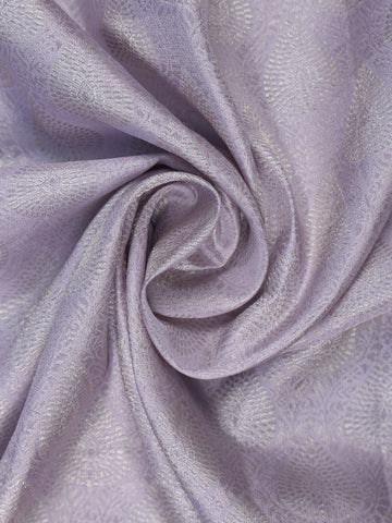 Pale Lavender Floral Woven Pure Kanchipuram Silk Saree - Diadem