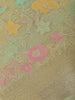 Pale Olive Green Floral Design Tissue Silk Saree - Diadem