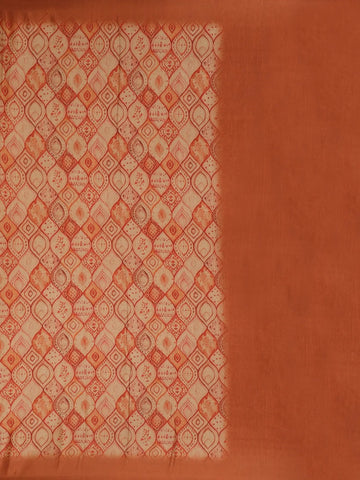 Pale Orange Abstract Designed Crepe Silk Saree - Diadem