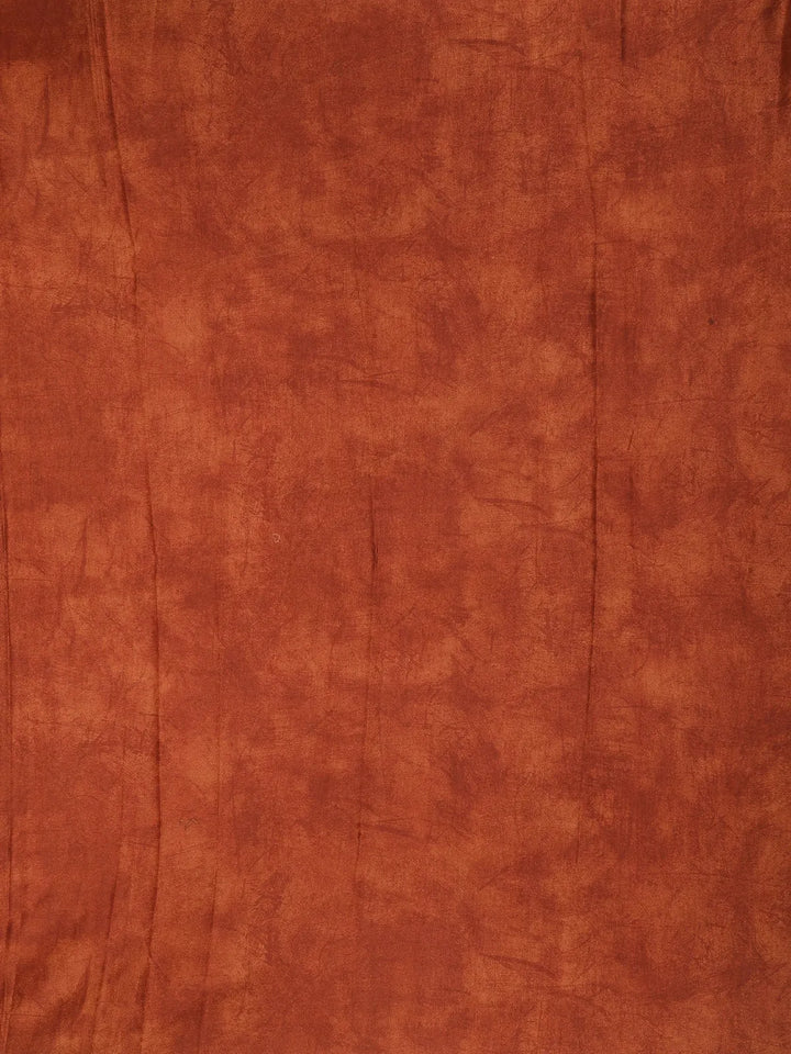 Pale Orange Abstract Designed Crepe Silk Saree - Diadem