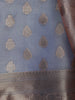 Pale Peach Floral Designed Semi Tissue Saree
