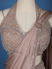 Pale Pink Beaded Designs Chiffon Ready To Wear Saree with Designer Blouse - Diadem