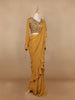 Mustard Yellow Georgette Ready to Wear Saree with Plain Body Paired with Designer Blouse - Diadem