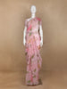 Pale Pink Floral Designed Organza Saree - Diadem