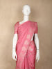 Pale Pink Floral Designed Semi Silk Fancy Saree