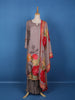 Pale Pink Floral Designed Semi Silk Salwar Suit - Diadem